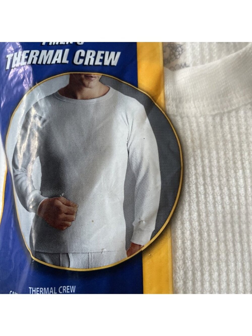 Fruit Of The Loom Mens Thermal Crew Top Natural Large Biodegradable Packaging